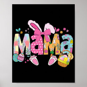 Mama Coquette Strik Bunny Pasen Grappige Moeder Mo Poster