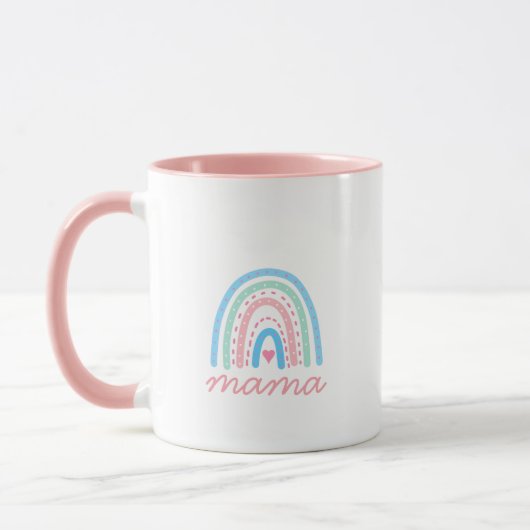 Mama Cute Rainbow Coffee Mug (Gauche)