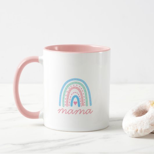 Mama Cute Rainbow Coffee Mug (Avec donut)