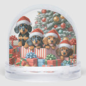 Mama Dachshund et chiots Noël (Arrière)