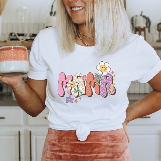 Mama, Daisy, Flowers, Cute Retro Boho T-shirt