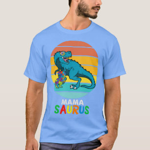 Mama Dinosaur Mama Autism T-shirt