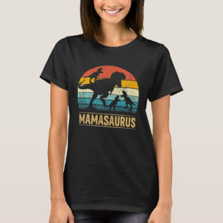 Mama Dinosaur T Rex Mamasaurus 3 Kinder Funny Moed T-shirt