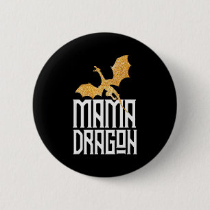 Mama Draak Kerst Overeenkomstige Familie Stam Moed Ronde Button 5,7 Cm