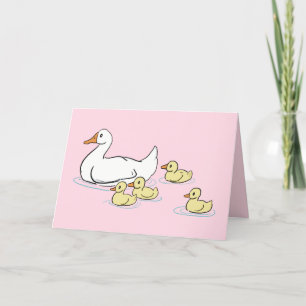 Mama Duck & Baby's Pink Blank Kaart