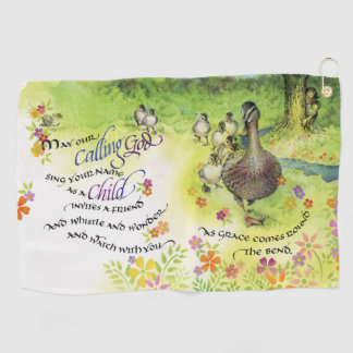 Mama Duck en haar Ducklings Golf Towel Golfhanddoek