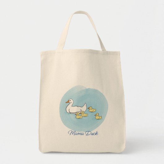 Mama Duck Gepersonaliseerde Shopping Canvas tas (Voorkant)