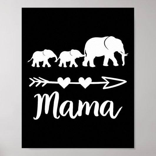 Mama Elephant 2 Bybies Kinder moeder van twee Scha Poster (Voorkant)