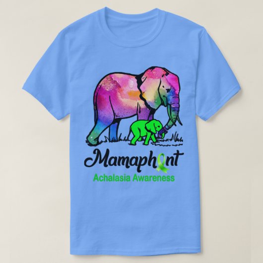Mama Elephant Mamaphant Achalasia Awareness T-shirt (Design voorkant)