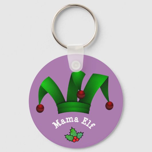  mama Elf, aangepast kerstcadeauidee Sleutelhanger (Voorkant)