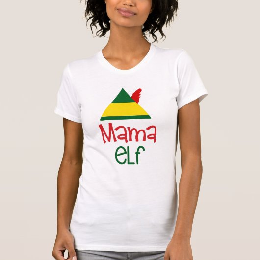 Mama Elf kerstfeestdag T-shirt (Voorkant)