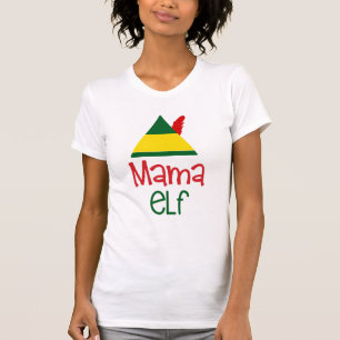 Mama Elf Kerstvakantie Familiepret T-shirt