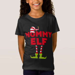 Mama Elf Lange Mouw Bijpassend Kerstmis Kostuum T-shirt