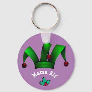 Mama Elf Sleutelhanger - Gepersonaliseerd kerstcad