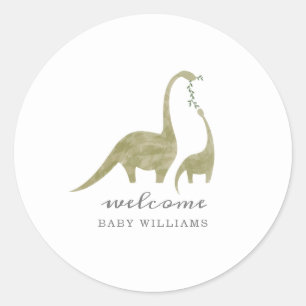 Mama en Baby Dinosaur neutraal Baby shower Ronde Sticker