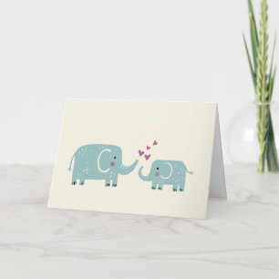 Mama en Baby Elephant Moederdag Card Kaart