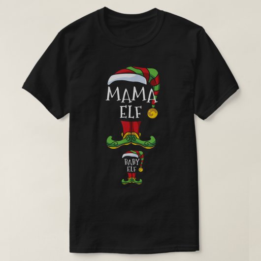 Mama en Baby Elf Zwangerschap Matching Family Chri T-shirt (Design voorkant)
