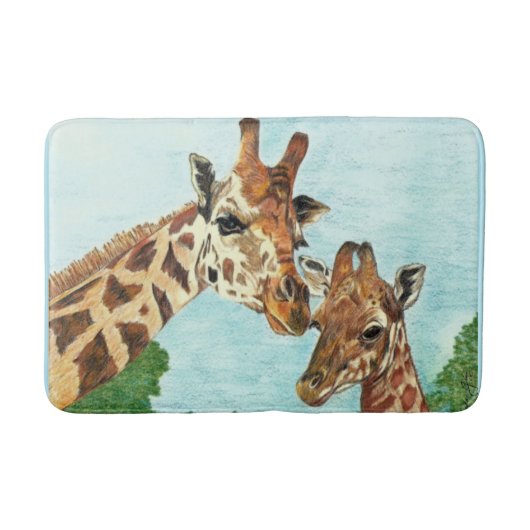 Mama en Baby Giraffe Bath Mat (Voorkant)
