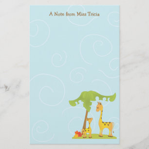 Mama en Baby Giraffe Briefpapier