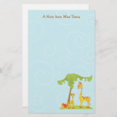 Mama en Baby Giraffe Briefpapier (Voorkant / Achterkant)