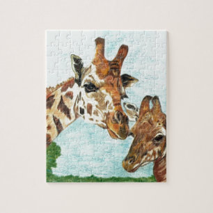 Mama en Baby Giraffe Legpuzzel