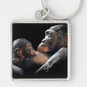 Mama en Baby Gorilla Sleutelhanger
