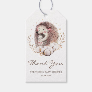 Mama en Baby Hedgehog Baby shower Bedankt Cadeaulabel