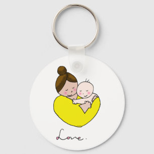 mama en baby liefde sleutelhanger