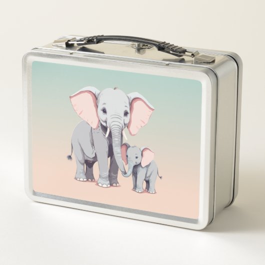 Mama en baby olifant lunchbox (Achterkant)