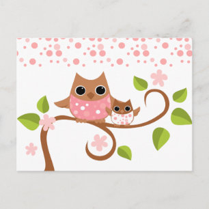 Mama en Baby Owls Briefkaart