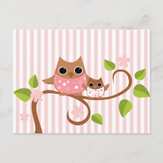 Mama en Baby Owls Briefkaart