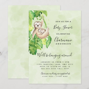 Mama en Baby Sloth neutraal Baby shower Kaart