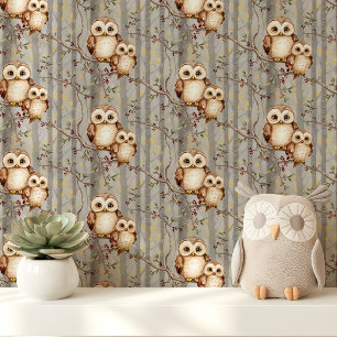 Mama en Baby Uilen Nursery Behang