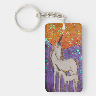 Mama en baby unicorn sleutelhanger