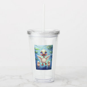 Mama en haar eendjes acryl drinkbeker