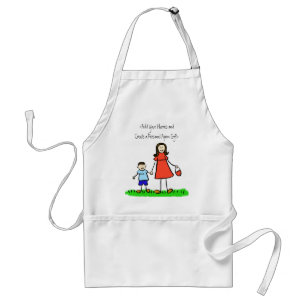 Mama en ik Apron (Brunette - Gepersonaliseerd Name Standaard Schort