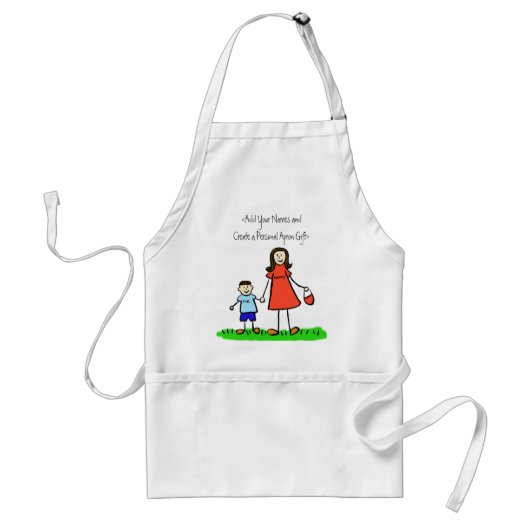 Mama en ik Apron (Brunette - Gepersonaliseerd Name Standaard Schort (Voorkant)