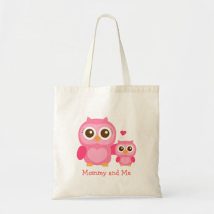 Mama en ik, Cute Baby Uil, Roze Tote Bag