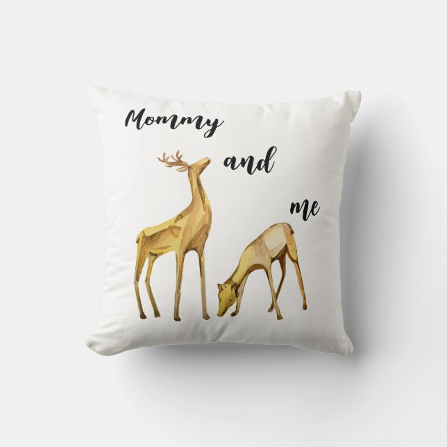 Mama en ik Deer Kussen (Voorkant)
