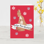 Mama en ik Kangaroo vouwden Wenskaart Kaart (Gele Bloem)