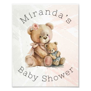 Mama en ik Teddy Bear Baby shower Foto Afdruk