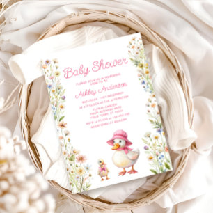 Mama en Little Gosling Girl Baby shower Kaart
