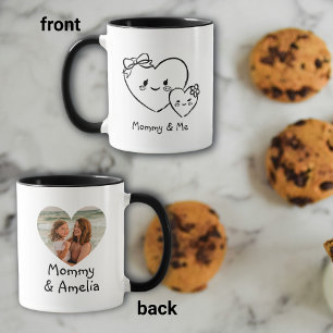 Mama en Mij Hartjes Handgetekende Foto Koffie Mok