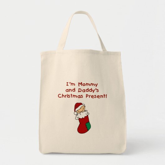 Mama en papa's kerstcadeau tote bag (Voorkant)