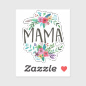 Mama,  en schattig boho floraal botanisch vinyl sticker (Vel)