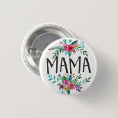 Mama, en schattig boho floral botanisch ronde button 3,2 cm (Voorkant /achterkant)