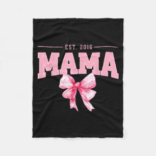 Mama est 2016 coquette roze strik retro moeder moe fleece deken