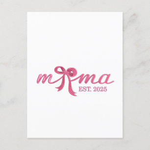 Mama Est 2025 Hot Pink Bow Coquette Moederdag Briefkaart