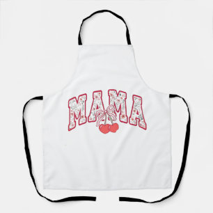 Mama est 2025 Moederdag Coquette boog Schort