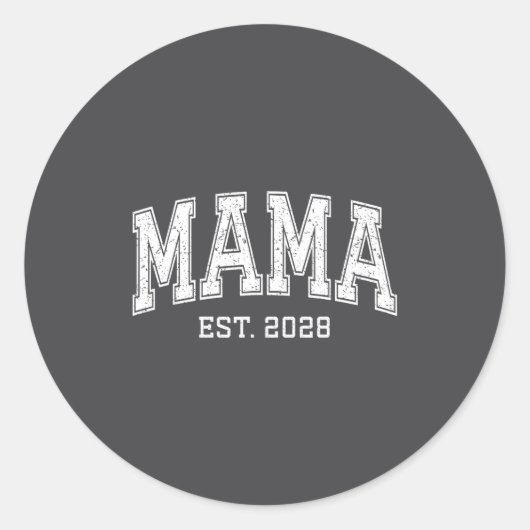 Mama Est 2028 Moeder D Moederdag Ized  Ronde Sticker (Voorkant)